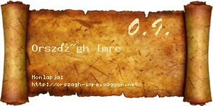 Országh Imre névjegykártya